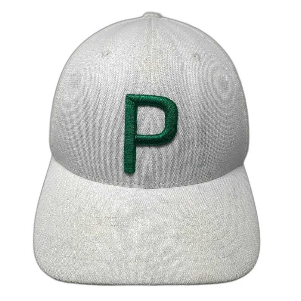 Puma Snapback White One Size Hat P Logo Golf Dry Cell Performance Adjustable Cap